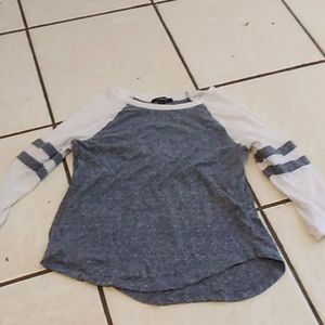 Bluishgrey and white Quarter length sleeve shirt